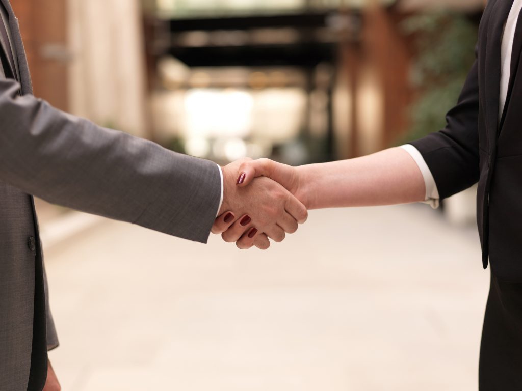 Client and accountant handshake